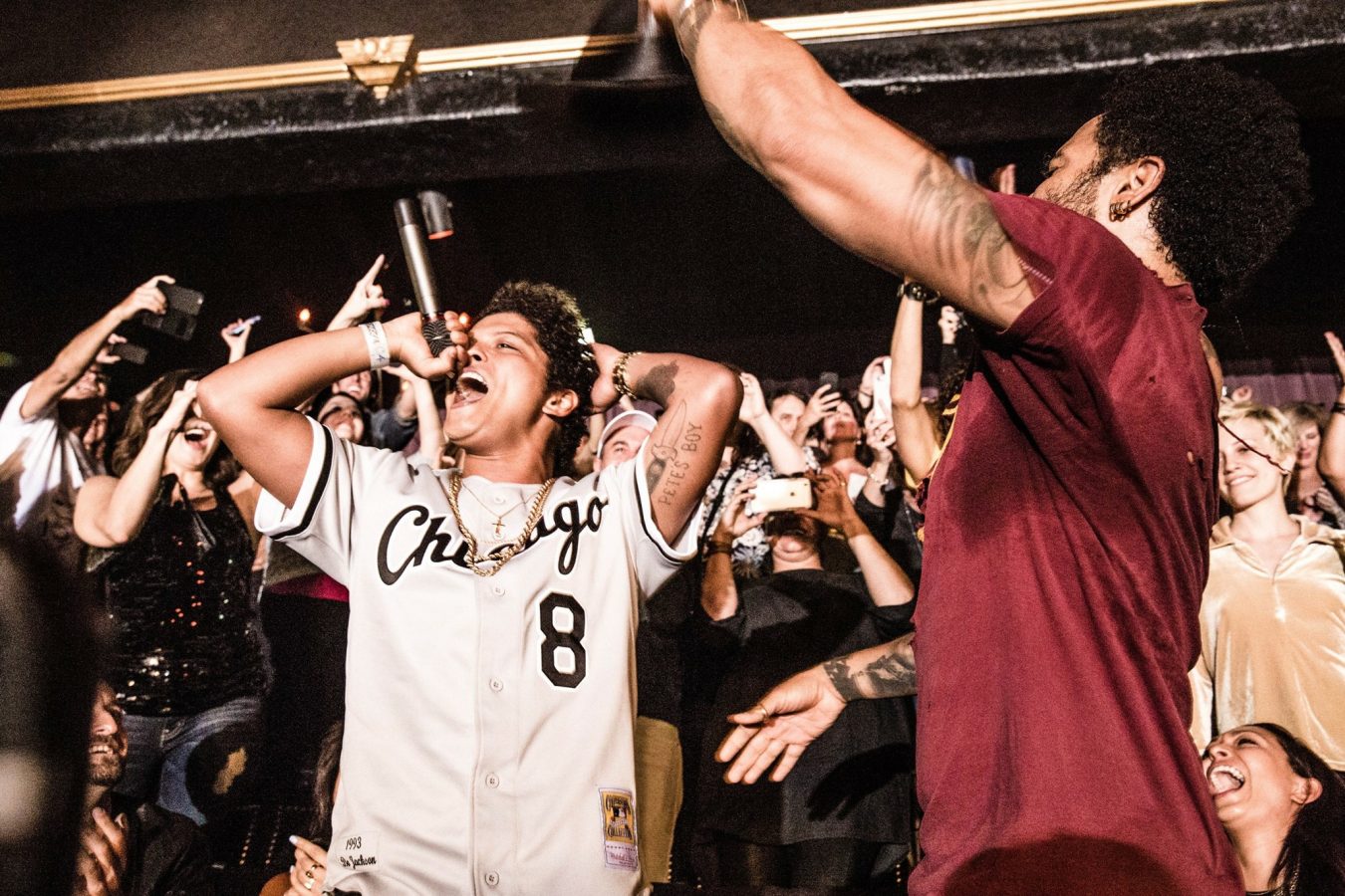 Lenny Kravitz with Bruno Mars at Fonda Theatre