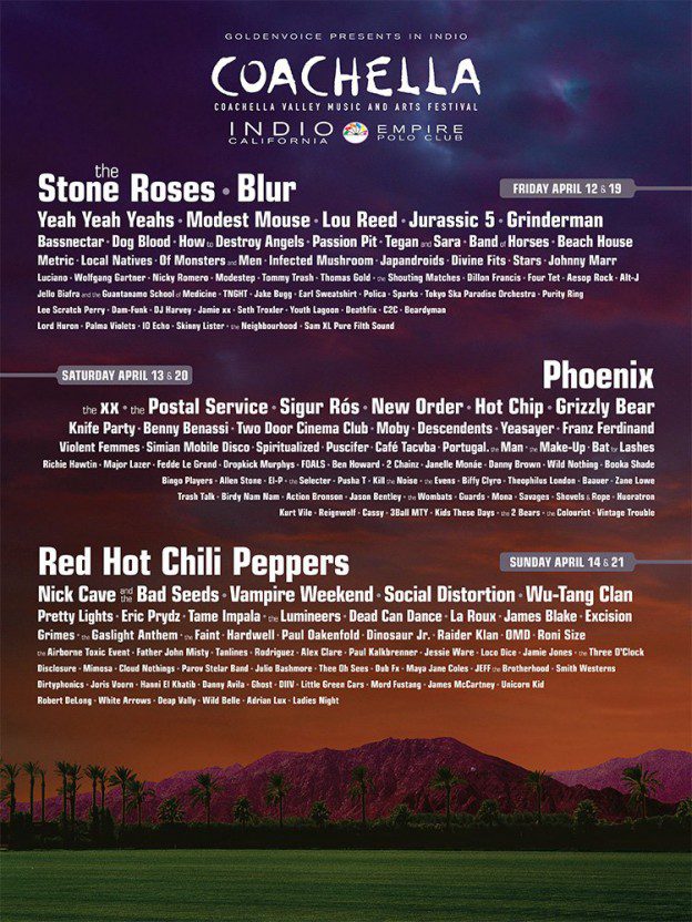 Coachella 2013 line up poster official